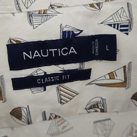Nautica long sleeve shirt with sailboats - Picture 6 of 9